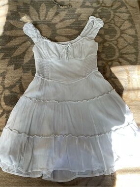 Hollister White Tiered Ruffle Sundress